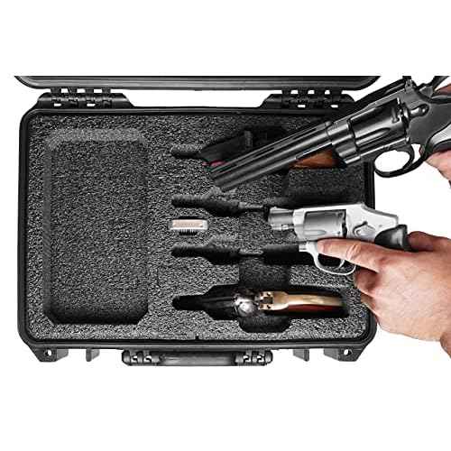 Case Club 4 Revolver Pre-Cut Waterproof Case with Silica Gel to Help Prevent Gun Rust
