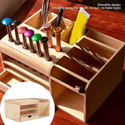 Fafeicy Repair Tool Organizer for Mobile Phone Maintenance Tools - Synthetic Wood Storage Box with Polished Finish and Classified Compartments