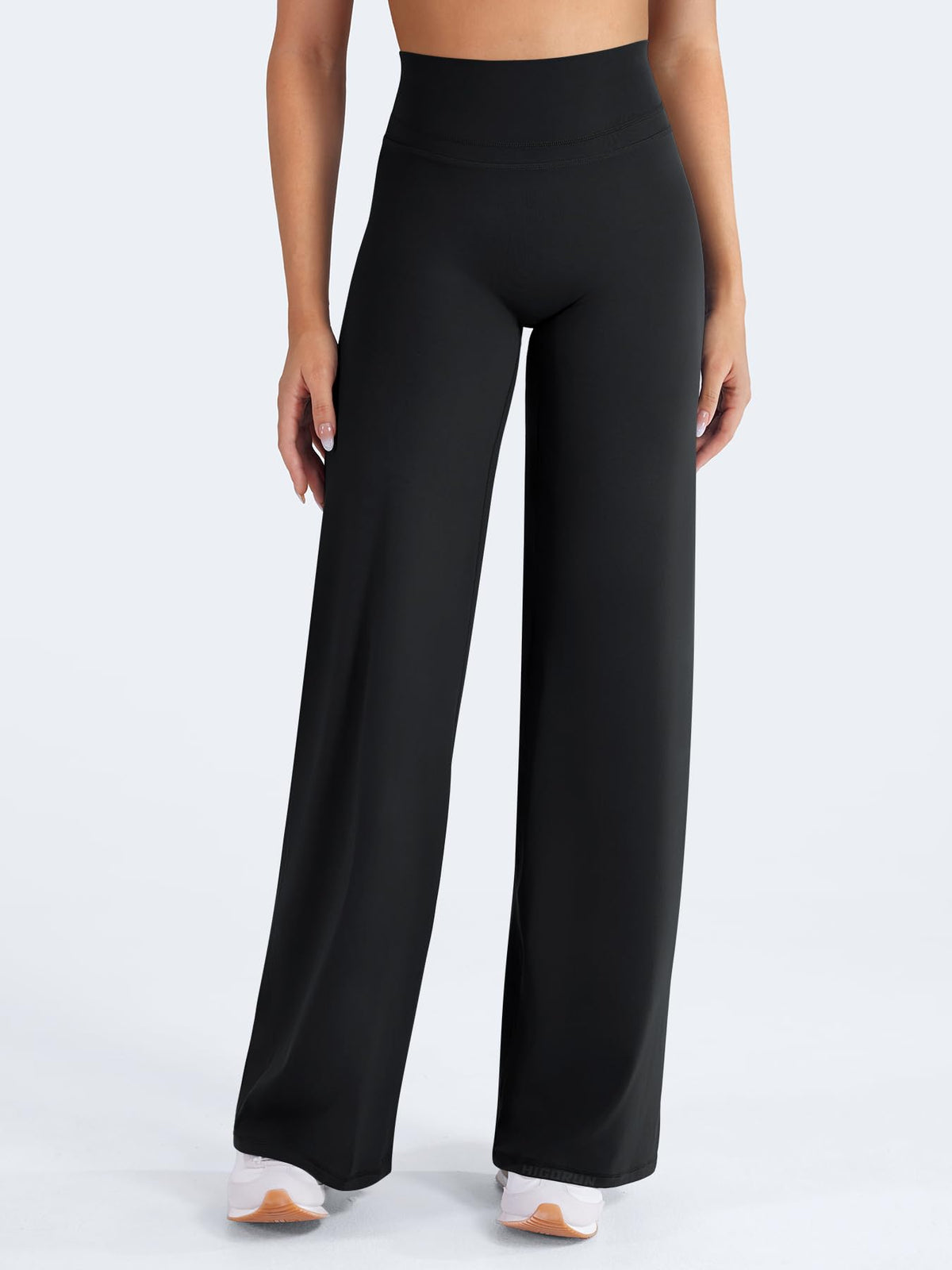 HIGORUN Women Straight Leggings Bottoms High Waisted 31" Wide Leg Pants