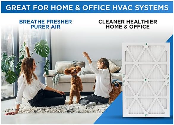 Glasfloss 16x25x2 MERV 10 2" Inch Pleated Air Filters Box of 6. Actual Size: