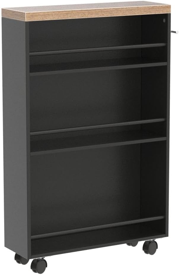 Tribesigns Slim Storage Cart, Rolling Narrow Kitchen Cart on Wheels for Small Place, 4-Tier Slide Out Slim Utility Cart Skinny Laundry Cart with Handle for Kitchen, Bathroom, Laundry