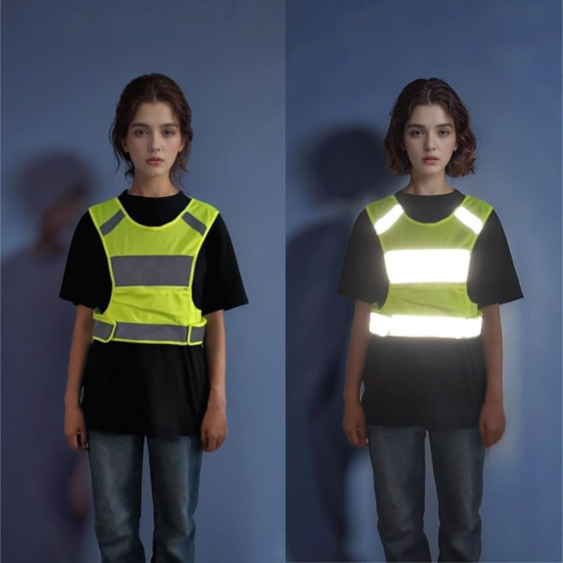 IDOU Reflective Vest Safety Running Gear - High Visibility Vest with Pocket for Running, Biking, Walking, Women & Men/D/M1