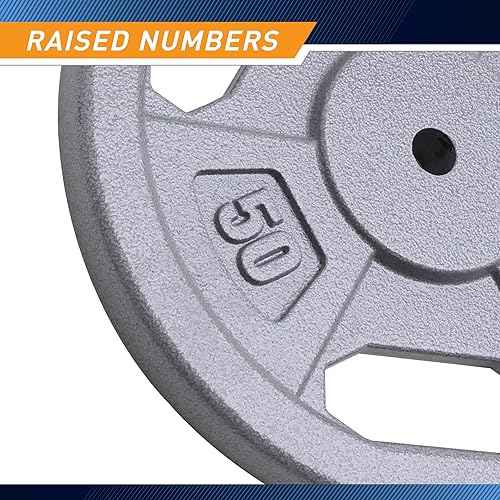 Marcy Classic 1" Cast Iron Standard Grip Plates for Strength Training and Weightlifting