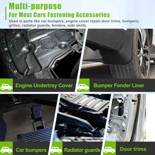 mxuteuk 260PCS U-Nut Clips & Automotive Body Fender Bolts Kit,for Most Cars Fender,Engine Undertray Cover, Engine Cover & Bumper Fender Liner