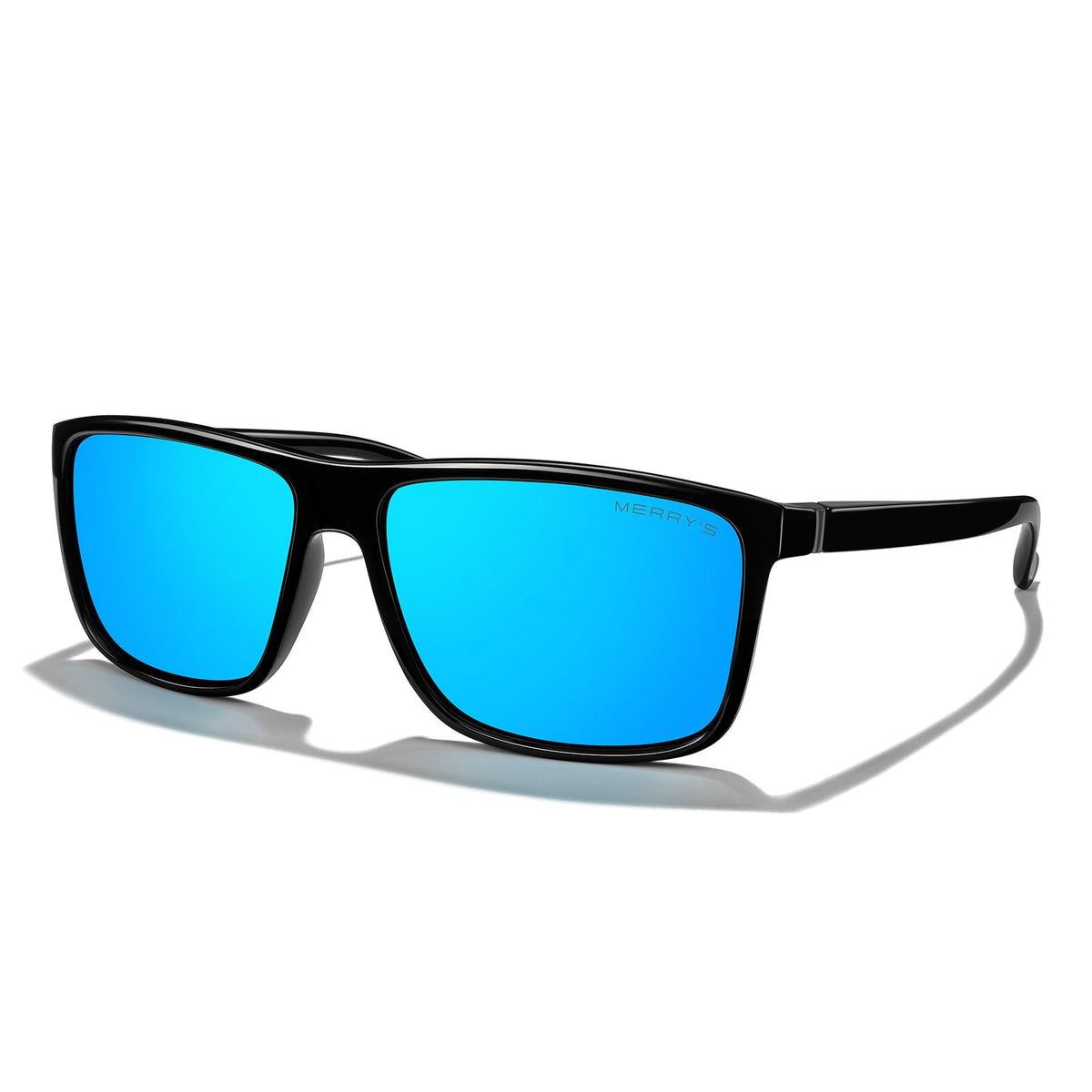 MERRY'S Rectangular Polarized Sports Sunglasses for Men Women Cycling Driving Fishing UV400 Protection S8225