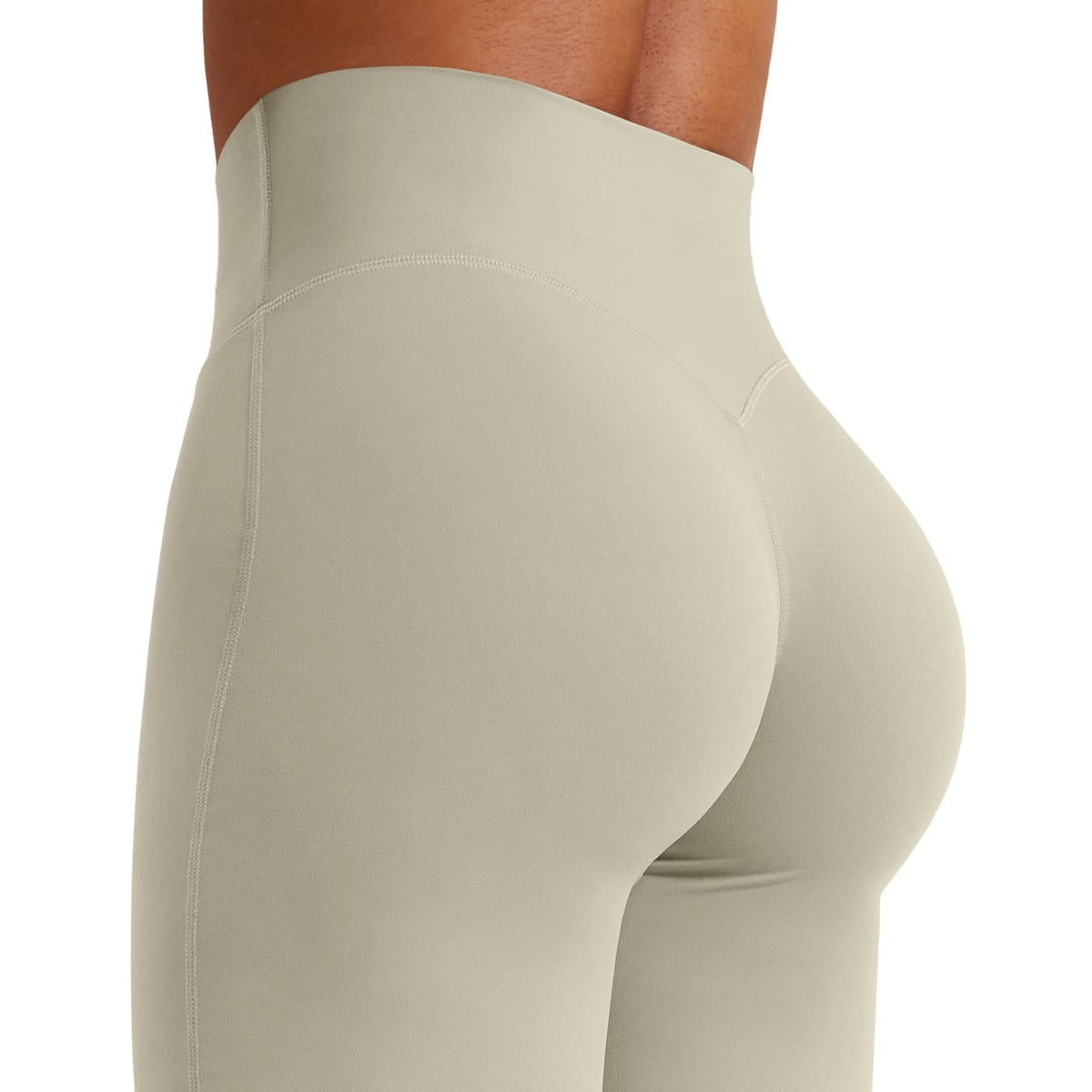 YEOREO Workout Womens Straight Leggings 29" Eddiy Yoga Pants Light Sand L