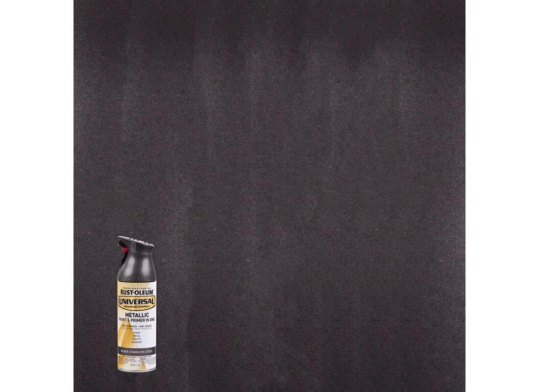 Rust-Oleum 314558 Universal All Surface Metallic Spray Paint, 11 oz, Black Stainless Steel