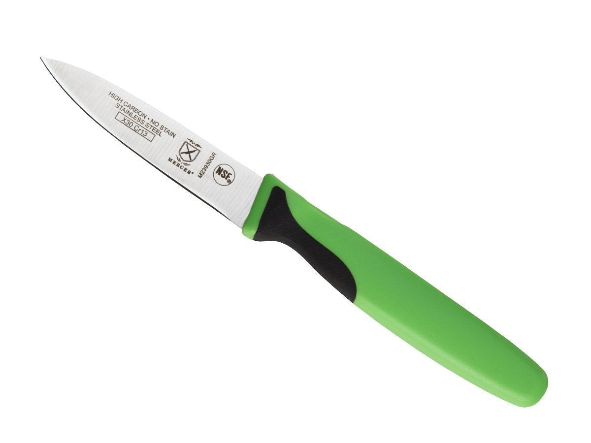 Mercer Culinary Millennia Colors 7-Inch Granton Edge Santoku Knife, Green