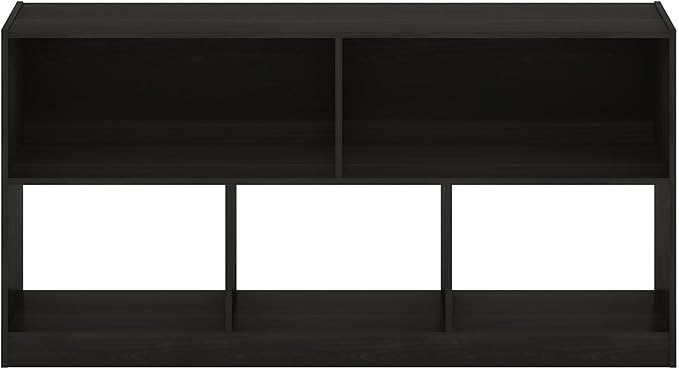 Furinno DALY Book Shelf, 5-Cube Bookshelf, Horizontal Cube Storage Organizer Bookcasde, 10.9 x 47.2 x 23.6, for Living Room, Bedroom, Home Office, Espresso