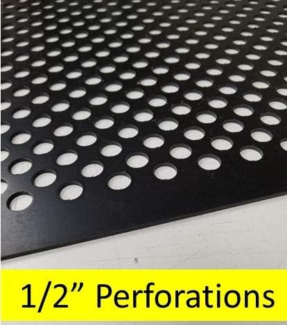 2'x2' Black Plastic Perforated Tile, 3 Pack,