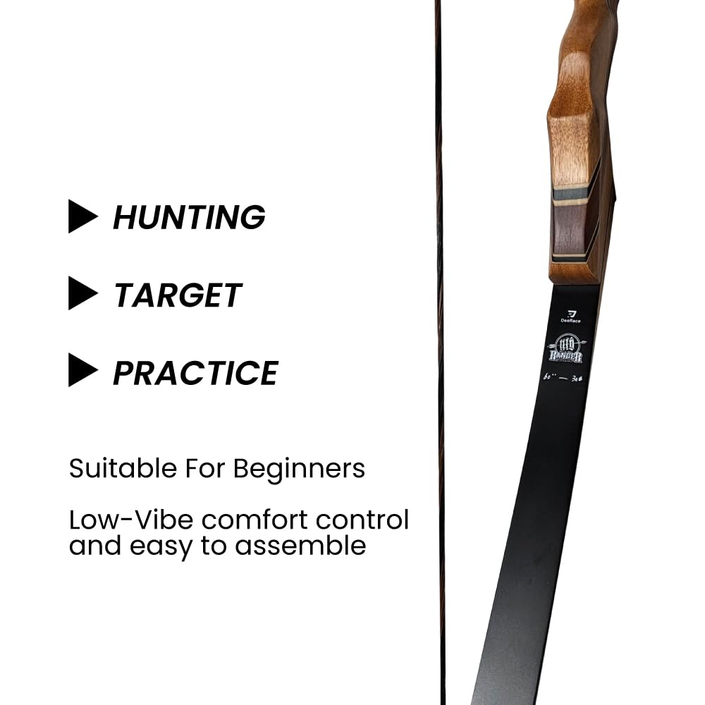DEERACE Archery 58" 60" Hunting Recurve Bow, Bow and Arrow Set for Adults Youth Beginner Hunting Targeting Archery (35 Lbs, 58")