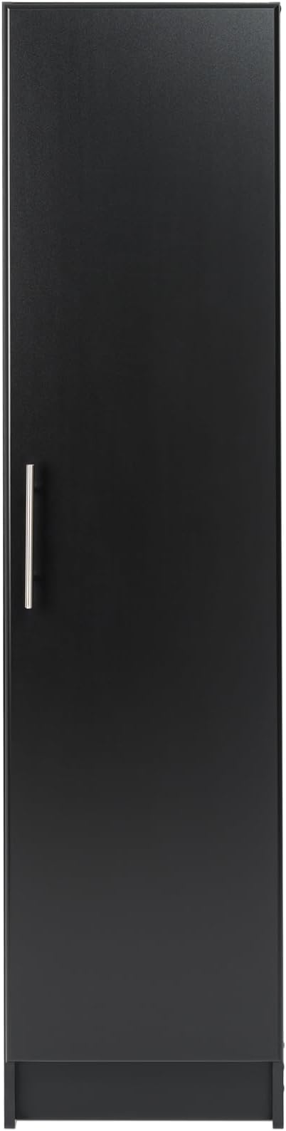 Prepac Elite 16” Wide Black Storage Cabinet with 2 Adjustable Shelves, Ideal for Bathroom, Pantry, Kitchen, Home Office, Laundry Organization, Good for Narrow Spaces 16”W x 65”H x 16”D, Black