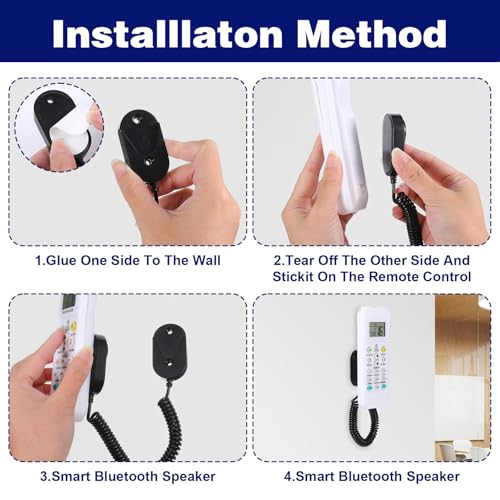 2Pcs Magnetic Remote Leash Control Holder with Spring Ropes Safely Secure TV Remotes & Small Items Retractable Anti-lost Rope Organizer with Adhesive for Projector TV Air Conditioner Remotes