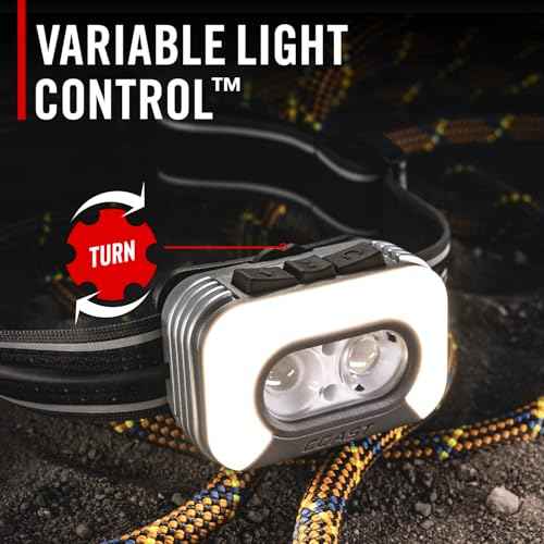 Coast RL35R Voice-Controlled 1100 Lumen Rechargeable LED Headlamp with ARC280¢â Lighting, 4 Color Modes, Rear-Facing Safety Signal, Variable Light Control and USB-C Charge Port