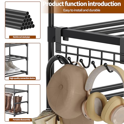 Shoe Rack - 4-Tier Shoe Organizer with Adjustable Shelf Height, Sturdy Shoe Storage Shelf, Perfect for Front Door Entrance, Closet & Entryway, Easy to Assemble, DIY Layering Options (M - 4 Tier) - size: 4 Tiers