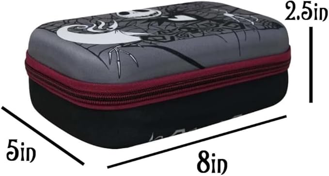 Disney Nightmare Before Christmas Molded EVA Pencil Case Jack Zero and Oogie Boogie Zippered School Supply Pouch