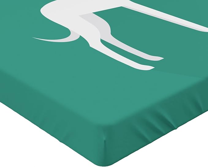 Ambesonne Dog Lover Fitted Sheet, Animal Lover Illustration Simplistic of Dog, Bed Cover with All-Round Elastic Deep Pocket for Comfort, Full Size, Seafoam Grey