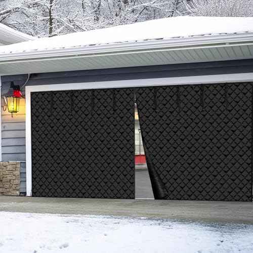 VEVOR 16x7FT Garage Door Insulation Kit for Winter, Magnetic Thermal Insulated Garage Curtain Screen Cover for 2 Cars (Waterproof Windproof Soundproof)