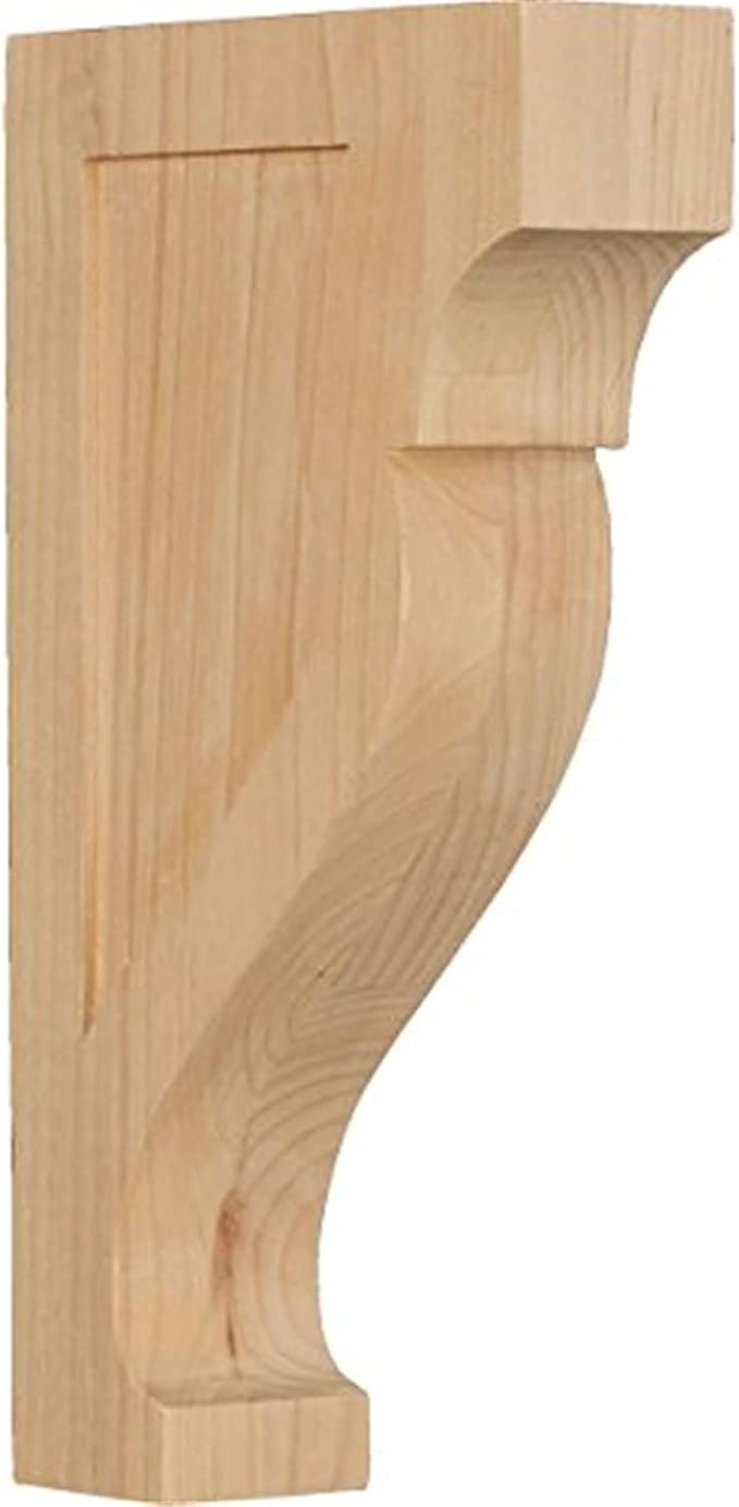 Ekena Millwork CORW02X07X12RKAL Medium Rockport Wood Corbels, 2 1/8"W x 7"D x 12"H, Alder