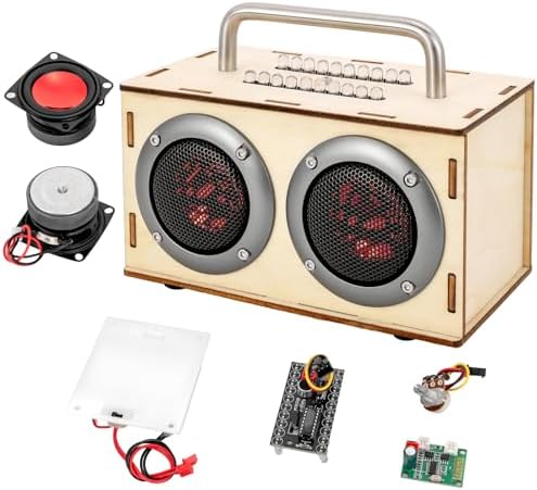 DIY Bluetooth Speaker Kit with Metal Handle STEM Projects for Kids Ages 8-12, Build Your Own Gray Portable Speaker, No Soldering Science Gift, STEM Toys for 8 9 11 13