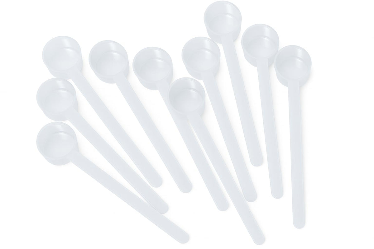Supplement and Supply 18 mL (18 CC) Long Handle Plastic Measuring Spoon for Coffee, Protein Powder, Pet Food, Spices, Grains, Dry Goods – Food-Grade BPA-Free (Pack of 25)
