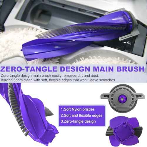 Replacement Accessories Compatible with Narwal Freo X Ultra Robot Vacuum Cleaner, 2 Main Brush, 6 Hepa Filter, 6 Dust Bags, 8 Mop Pads, 8 Side Brushes