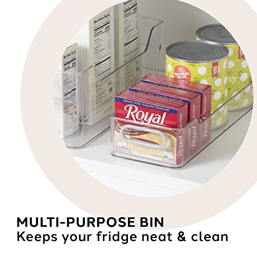 Oggi Cabinet/Drawer Storage Bin - 14" x 5" (Set of 6), Clear/Gray, Ideal for Kitchen Organization, Pantry Storage, Fridge Organizing - size: 14" x 5" (set of 6)