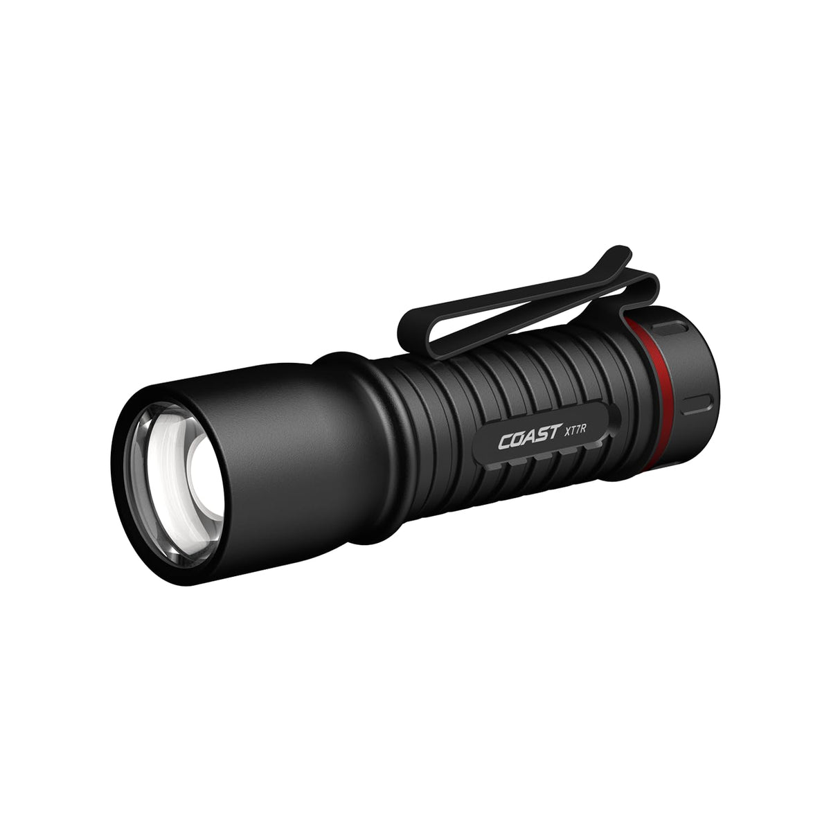 Coast XT7R 1500 Lumen Rechargeable LED Flashlight with Magnetic Mount, Slide Focus, and Pocket Clip, Black