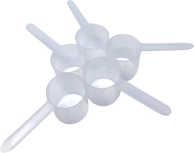 Supplement and Supply 48 mL (48 CC | 1.62 Oz.) Long Handle Plastic Measuring Scoop for Coffee, Protein Powder, Pet Food, Spices, Grains, Dry Goods – Food-Grade BPA-Free (Pack of 5)