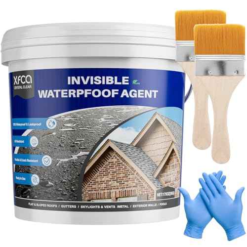 Transparent Waterproof Sealant,175oz Clear Transparent Waterproof Coating,Liquid Invisible Water Proof Agent for Roofs Walls,Garden,Bathroom,Kitchen Indoor & Outdoor Water Proof Sealant