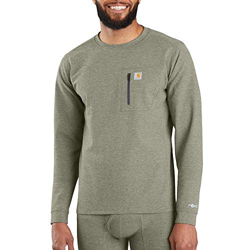 Carhartt Men's MBL110 Base Force¢ç Heavyweight Base Layer Crew - XXX-Large - Burnt Olive Heather
