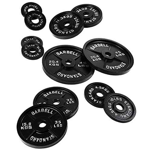 Fitvids Cast Iron Plate Weight Plate for Strength Training and Weightlifting, 2-Inch Center (Olympic), 25LB (Set of 2)