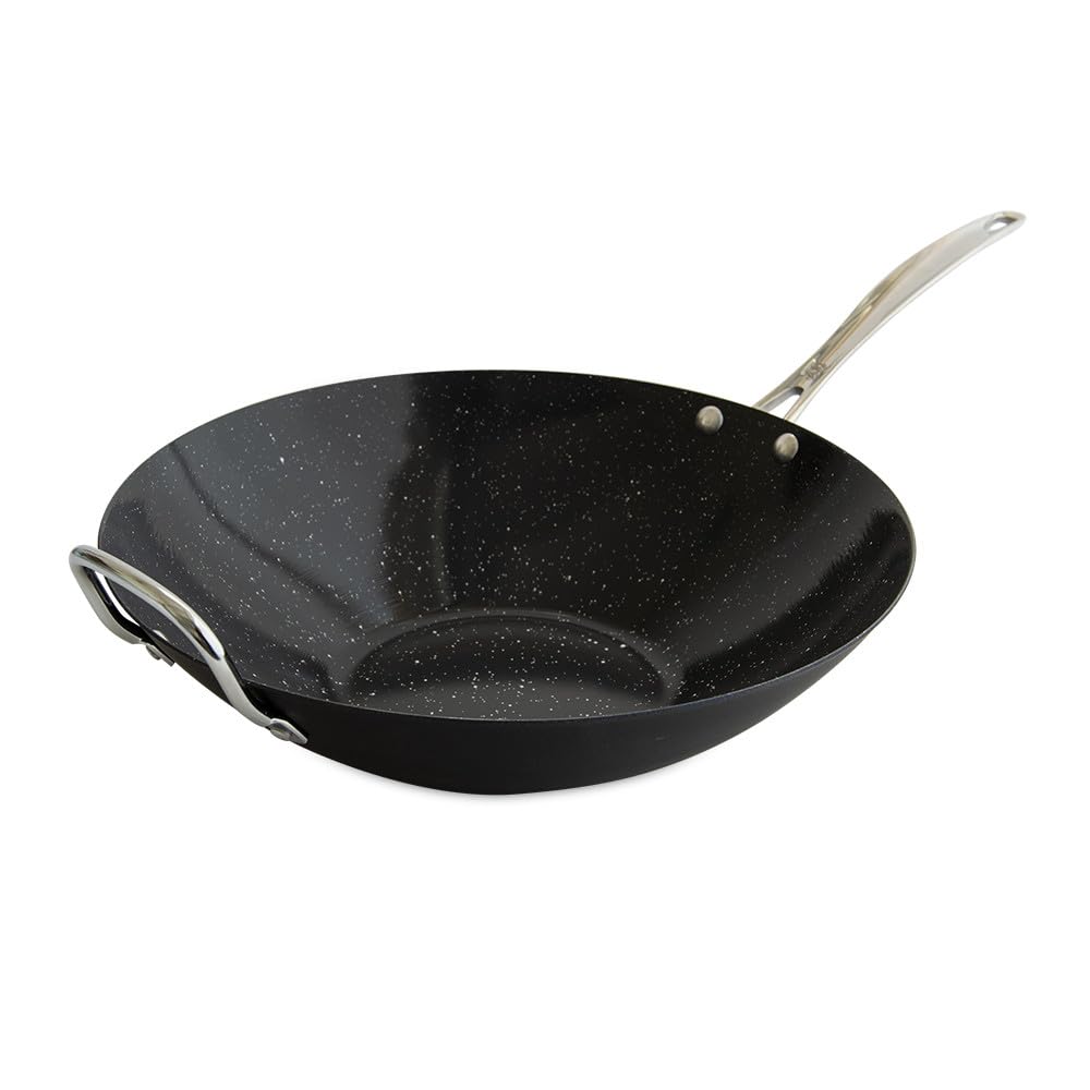 Nordic Ware Basalt Aluminized Steel Spun Wok, 14-Inch, Ceramic Coating