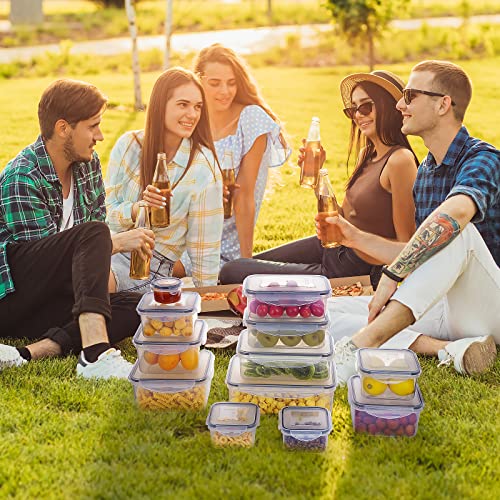 JSCARES 44 PCS Food Storage Container with Lid (22 Lids & 22 Containers) - Leakproof Meal-Prep Containers for Kitchen Storage Reusable Plastic Microwave/Dishwasher Safe with Labels & Pen - color: 5-22 Pack