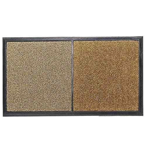 2 in 1 Disinfecting Sanitizing Floor Entrance Doormats, Wet Dry Shoe Mat, Disinfection Entry Rug Shoe Sanitizer, Indoor Outdoor Rug, Shoe Sole Cleaning Mat (Brown - 17x31 inch)