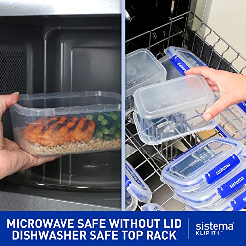 Sistema KLIP IT+ Large 7.5L Rectangle Food Storage Container, Stackable & Airtight Food Box with Lid, Dishwasher, Freezer, & Microwave-Safe, BPA-Free - size: 7.5L