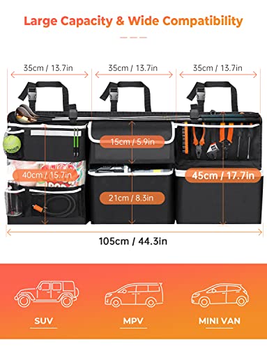Oasser Car Storage Organizer New Version, Hanging Trunk Organizer with 10 Different Functional Storage Bags for SUV Truck MPV VAN - size: New version-Large