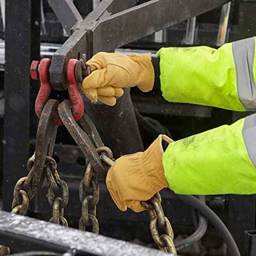 Wells Lamont Men's Winter Leather Work Gloves, 100-gram Thinsulate, Cowhide, Lined Leather, Large 1108L, Yellow