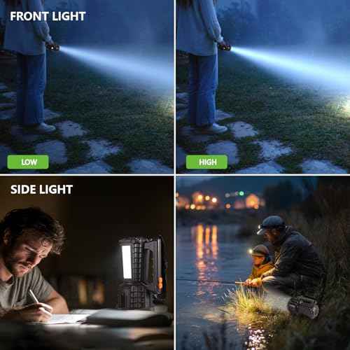 VAVOFO 2000LM Rechargeable LED Lantern, Camping Essentials Flashlight,Stepless Dimming, 10000mAh Power Bank, IP66 Waterproof, Long Running Spot Light for Hurricane, Power Outages, Hiking
