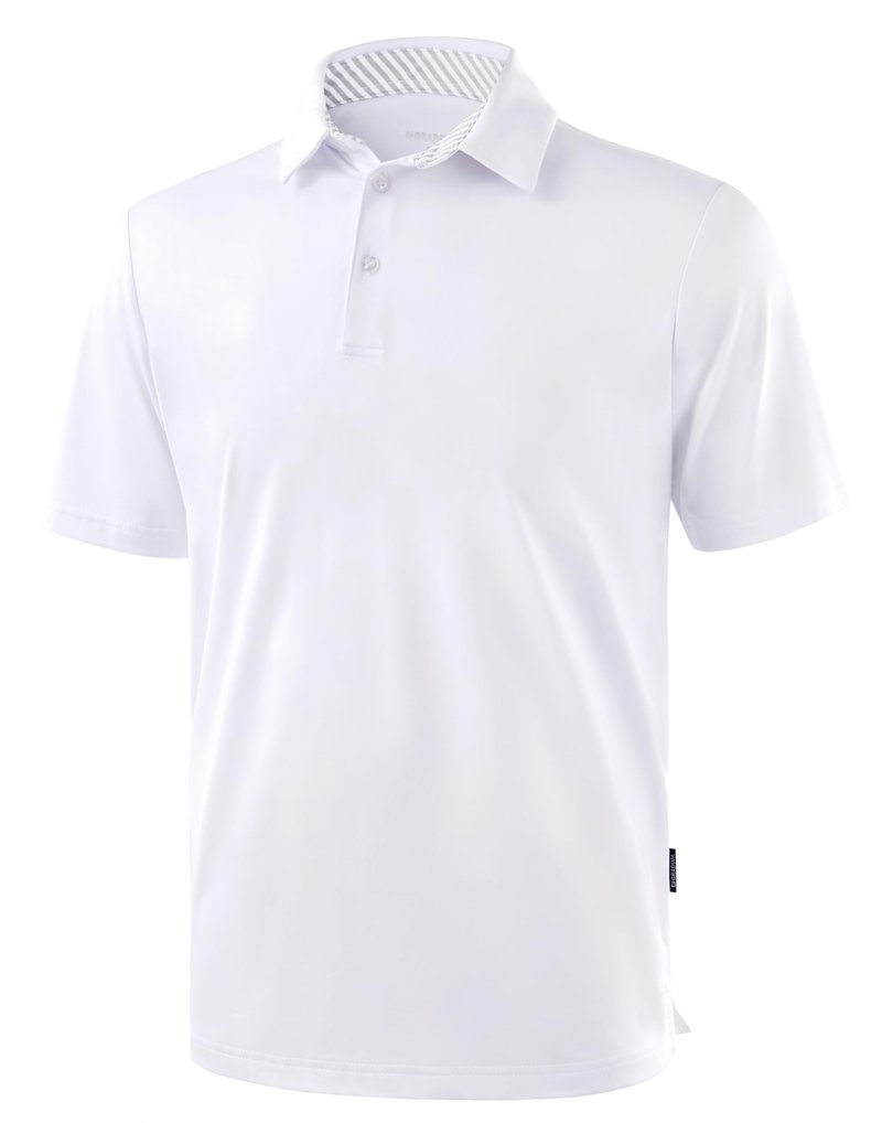 Golf Shirts Heather Polo Short Sleeve Dry Fit Lightweight Moisture Wicking Collared Shirts Casual Athletic Business (White, XL)