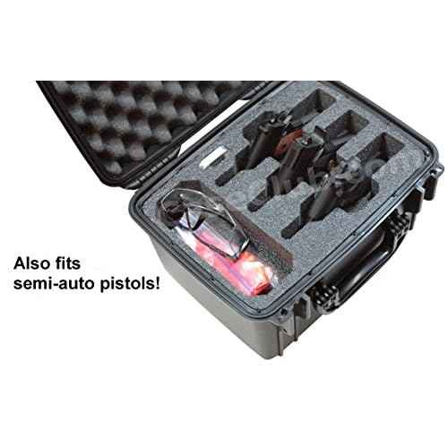 Case Club Waterproof 3 Revolver/Semi-Auto Pre-Cut Case with Silica Gel to Help Prevent Gun Rust