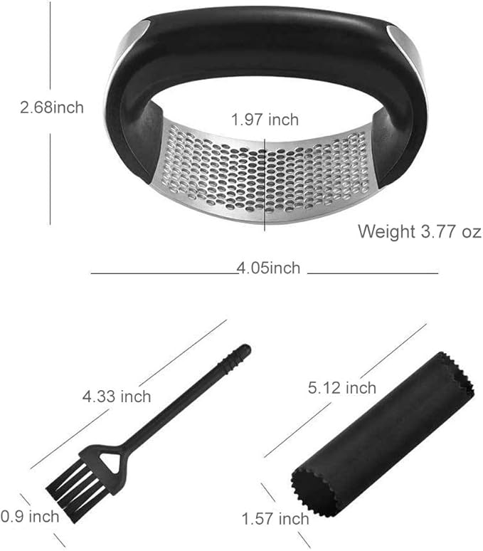 Garlic Press Rocker, Stainless Steel Garlic Crusher, Mincer and Chopper