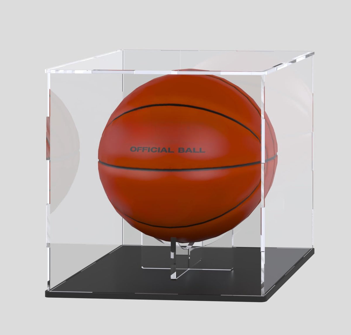 HEMYLU Acrylic Ball Stand Holder, 6-Pack Display Stands for Football Basketball Soccer, Volleyball Rugby Clear Case Rack