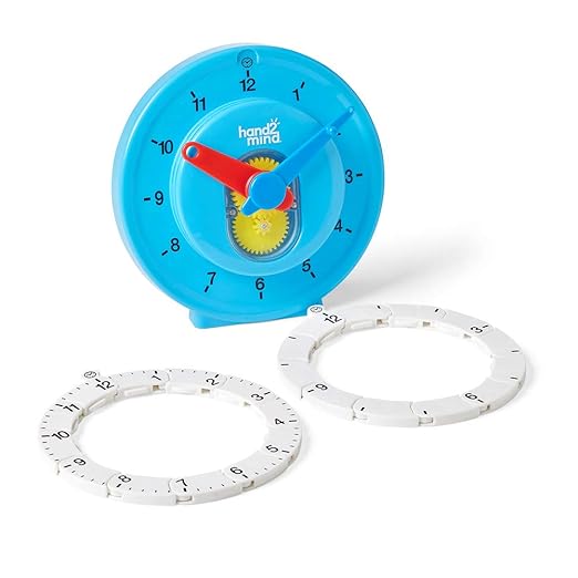 Hand2Mind Advanced NumberLine for Kids: Math Manipulatives, Analog Clock for Learning Time (1 Pack)