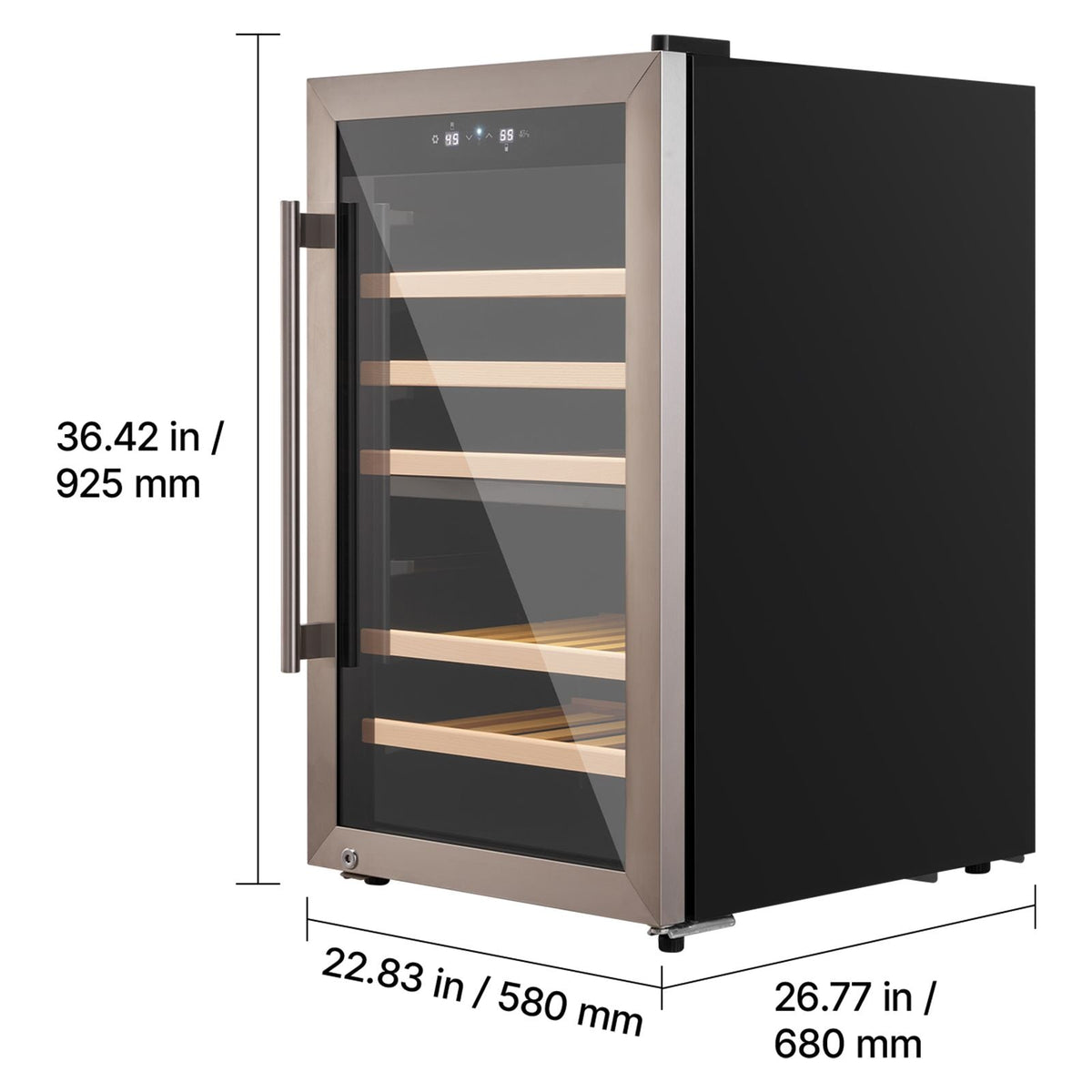 52 Bottle Wine Fridge, Freestanding Wine Cooler Refrigerator, Dual Zone Cooler, 41 F to 65 F Adjustable Temp Mini Cellar, Glass Door, For Home Office Bar, Red White Champagne or Sparkling Wines