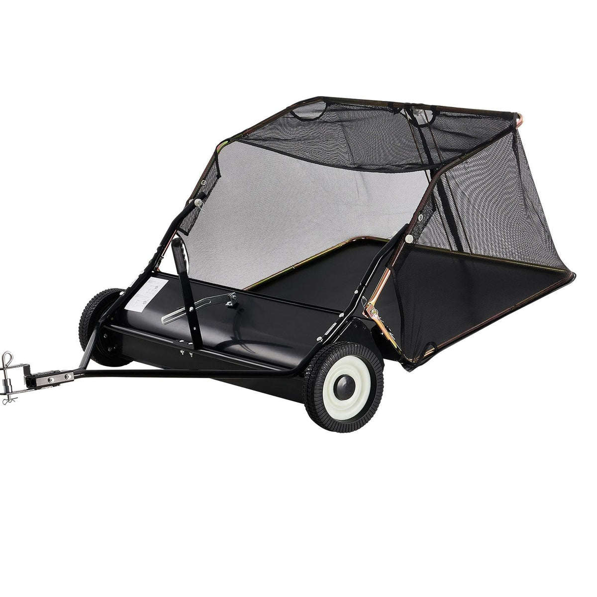 52-inch Lawn Sweeper Tow Behind, 26 cu.ft. Large Pull Behind Grass Sweeper, Heavy Duty Leaf & Grass Collector with Dumping Rope Design, Adjustable Sweeping Height for Picking Up Debris & Grass