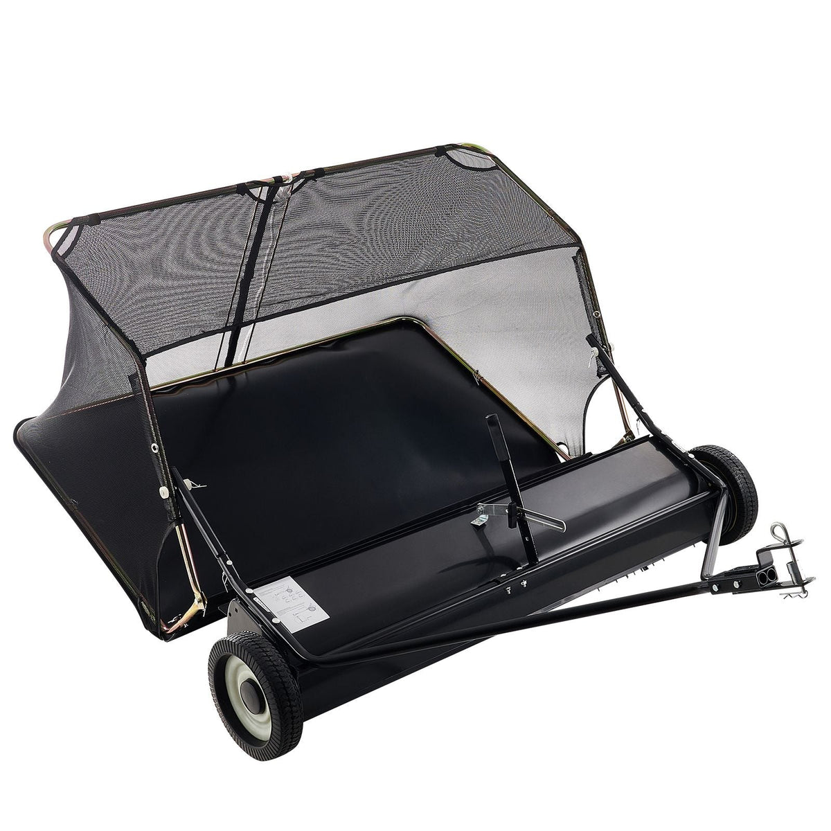 52-inch Lawn Sweeper Tow Behind, 26 cu.ft. Large Pull Behind Grass Sweeper, Heavy Duty Leaf & Grass Collector with Dumping Rope Design, Adjustable Sweeping Height for Picking Up Debris & Grass