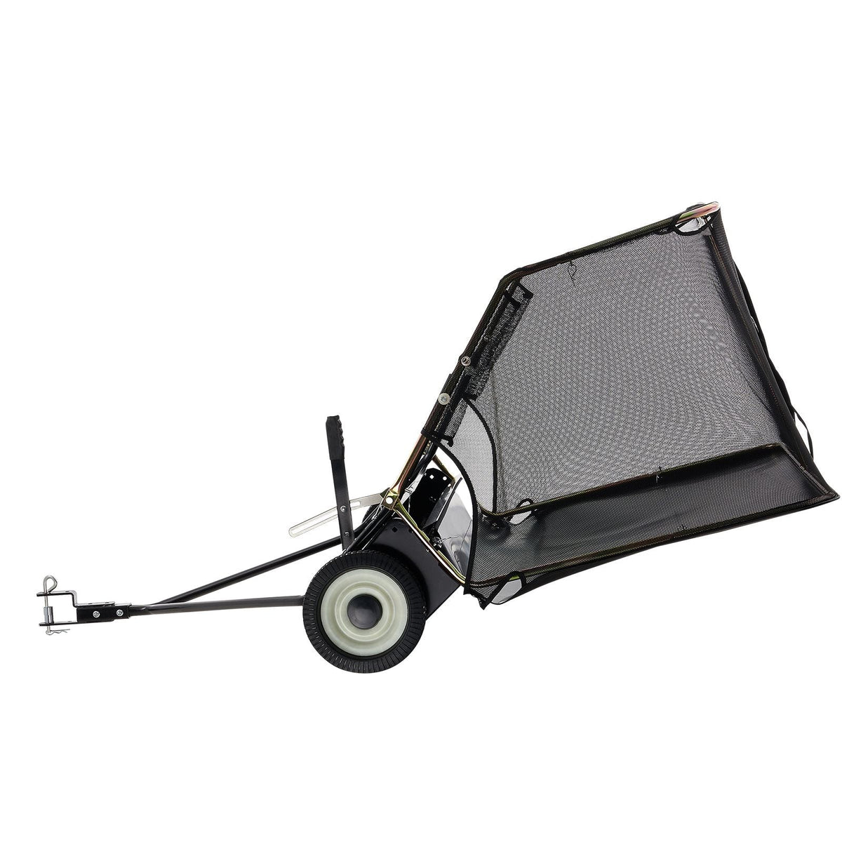 52-inch Lawn Sweeper Tow Behind, 26 cu.ft. Large Pull Behind Grass Sweeper, Heavy Duty Leaf & Grass Collector with Dumping Rope Design, Adjustable Sweeping Height for Picking Up Debris & Grass