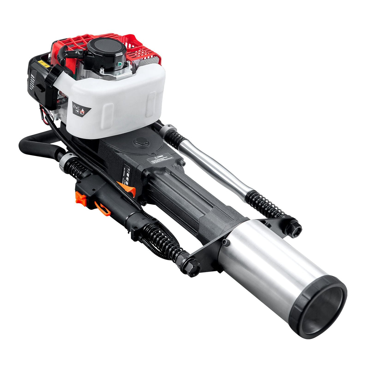 52cc Gas-Powered T Post Driver, 2-Stroke Engine Gasoline Fence Piling Pounder, 1300W Portable Piledriver with 3 Post Driving Head(49/69/100 mm) , For Farm, Ranch Fencing, Road Improvements