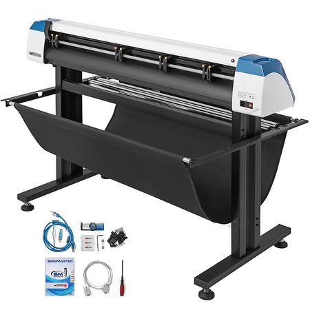 53-Inch Automatic Contour Vinyl Cutter Plotter Force & Speed Adjustable Sign Cutting With Floor Stand & Signmaster Software